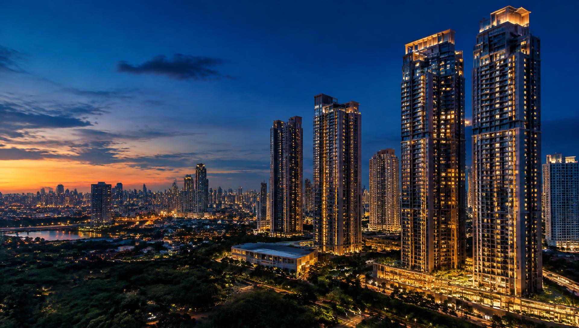 Manila skyline at twilight